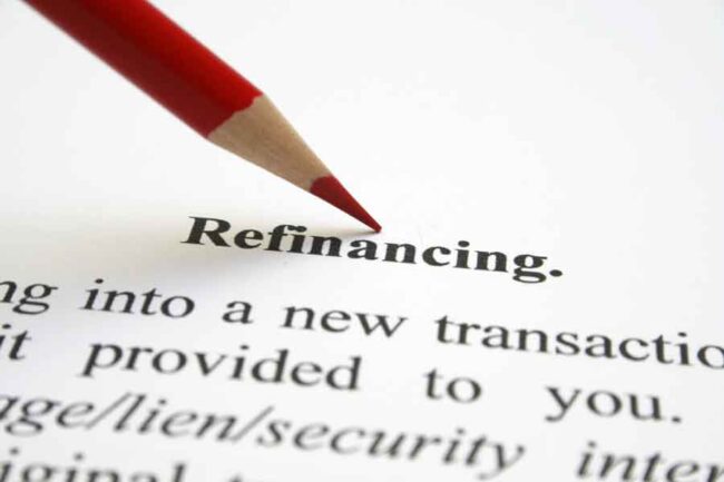 Refinance-your-House Picture showing a red pencil over the word refinancing